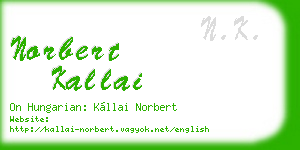 norbert kallai business card