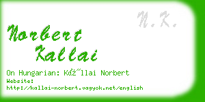 norbert kallai business card